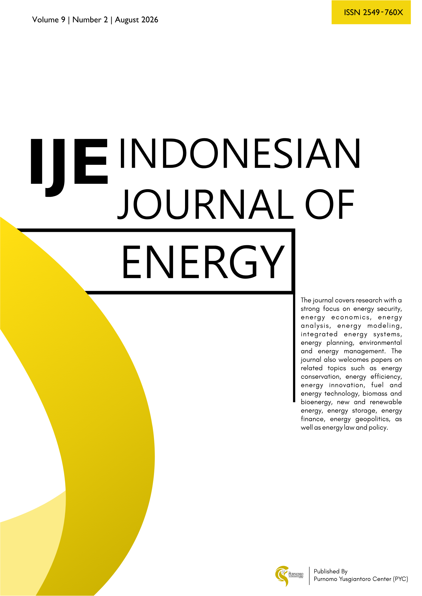 					View Vol. 9 No. 2 (2026): Indonesian Journal of Energy
				